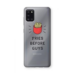 CaseCompany Fries before guys: Samsung Galaxy A31 Transparant Hoesje
