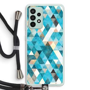 CaseCompany Gekleurde driehoekjes blauw: Samsung Galaxy A52s 5G Transparant Hoesje met koord