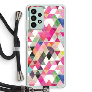 CaseCompany Gekleurde driehoekjes: Samsung Galaxy A52s 5G Transparant Hoesje met koord