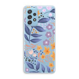 CaseCompany Flowers with blue leaves: Samsung Galaxy A73 Transparant Hoesje