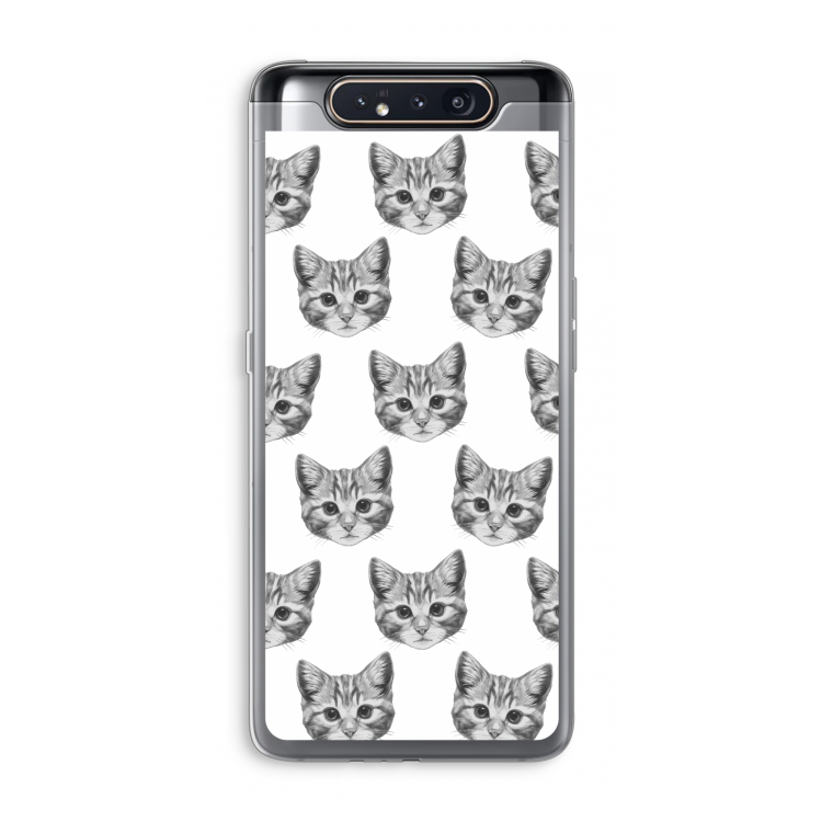 CaseCompany Kitten: Samsung Galaxy A80 Transparant Hoesje