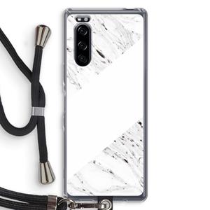 CaseCompany Biggest stripe: Sony Xperia 5 Transparant Hoesje met koord