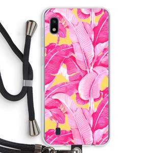 CaseCompany Pink Banana: Samsung Galaxy A10 Transparant Hoesje met koord