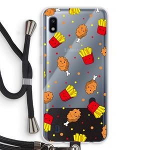 CaseCompany Chicken 'n Fries: Samsung Galaxy A10 Transparant Hoesje met koord