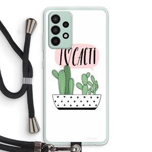 CaseCompany I love cacti: Samsung Galaxy A52s 5G Transparant Hoesje met koord