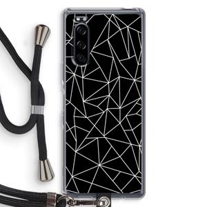 CaseCompany Geometrische lijnen wit: Sony Xperia 5 Transparant Hoesje met koord