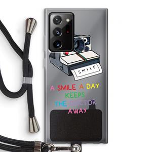 CaseCompany Smile: Samsung Galaxy Note 20 Ultra / Note 20 Ultra 5G Transparant Hoesje met koord