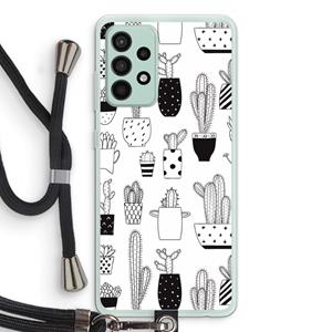 CaseCompany Cactusmotief: Samsung Galaxy A52s 5G Transparant Hoesje met koord