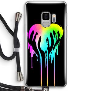 CaseCompany Hold My Heart: Samsung Galaxy S9 Transparant Hoesje met koord