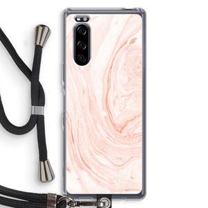CaseCompany Peach bath: Sony Xperia 5 Transparant Hoesje met koord