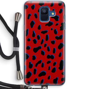 CaseCompany Red Leopard: Samsung Galaxy A6 (2018) Transparant Hoesje met koord