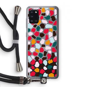CaseCompany Colored Giraffe: Samsung Galaxy A31 Transparant Hoesje met koord