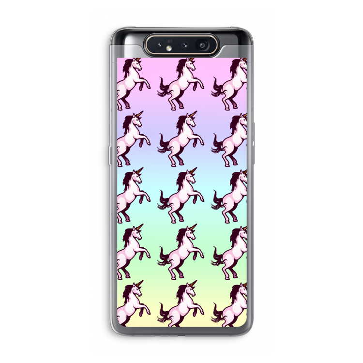 CaseCompany Musketon Unicorn: Samsung Galaxy A80 Transparant Hoesje