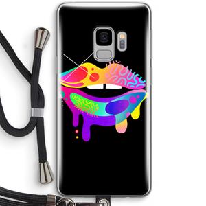 CaseCompany Lip Palette: Samsung Galaxy S9 Transparant Hoesje met koord