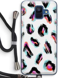 CaseCompany Cheetah color: Samsung Galaxy A6 (2018) Transparant Hoesje met koord