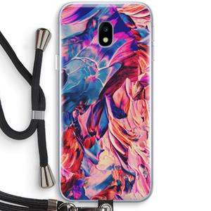 CaseCompany Pink Orchard: Samsung Galaxy J3 (2017) Transparant Hoesje met koord