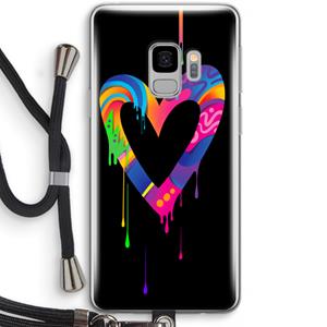 CaseCompany Melts My Heart: Samsung Galaxy S9 Transparant Hoesje met koord