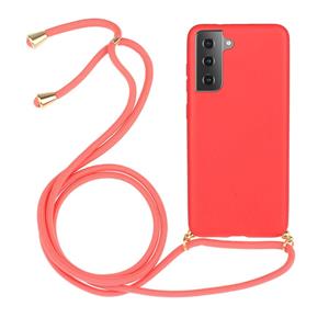 Lunso Backcover hoes met koord - Samsung Galaxy S21 Plus- Rood