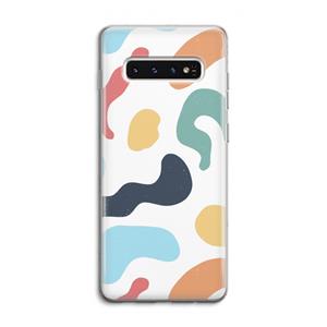 CaseCompany Memphis Shapes Blue: Samsung Galaxy S10 4G Transparant Hoesje