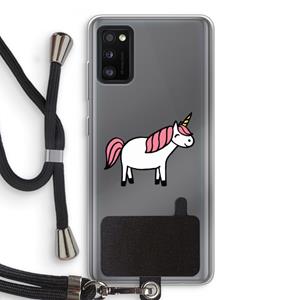 CaseCompany Eenhoorn: Samsung Galaxy A41 Transparant Hoesje met koord