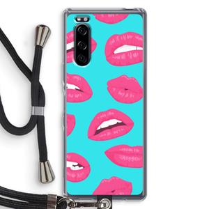 CaseCompany Bite my lip: Sony Xperia 5 Transparant Hoesje met koord