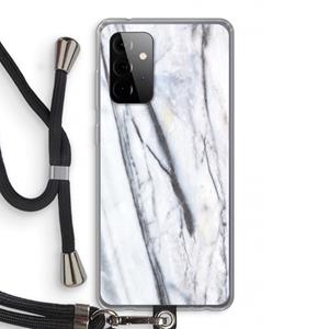 CaseCompany Gestreepte marmer: Samsung Galaxy A72 5G Transparant Hoesje met koord