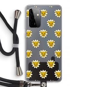 CaseCompany Leeuwenkoppen: Samsung Galaxy A72 5G Transparant Hoesje met koord