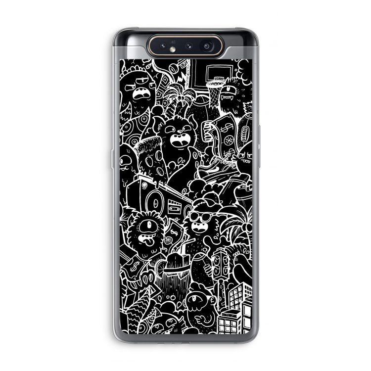 CaseCompany Vexx Black City : Samsung Galaxy A80 Transparant Hoesje