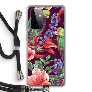 CaseCompany Papegaaien: Samsung Galaxy A72 5G Transparant Hoesje met koord