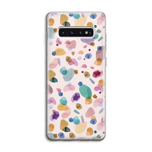 CaseCompany Terrazzo Memphis Pink: Samsung Galaxy S10 4G Transparant Hoesje