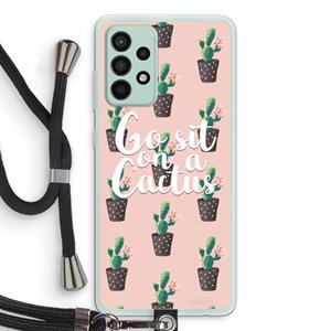 CaseCompany Cactus quote: Samsung Galaxy A52s 5G Transparant Hoesje met koord