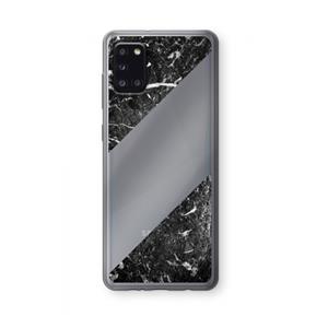 CaseCompany Zwart marmer: Samsung Galaxy A31 Transparant Hoesje