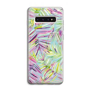 CaseCompany Tropical Palms Blue: Samsung Galaxy S10 4G Transparant Hoesje