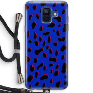 CaseCompany Blue Leopard: Samsung Galaxy A6 (2018) Transparant Hoesje met koord