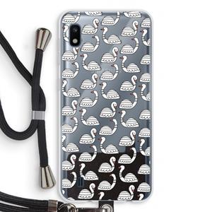 CaseCompany Zwanen: Samsung Galaxy A10 Transparant Hoesje met koord