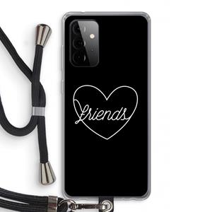 CaseCompany Friends heart black: Samsung Galaxy A72 5G Transparant Hoesje met koord