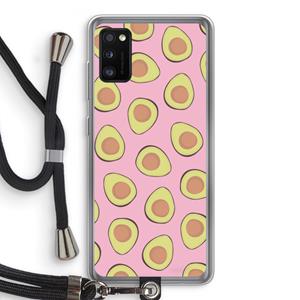 CaseCompany Dancing avocados: Samsung Galaxy A41 Transparant Hoesje met koord
