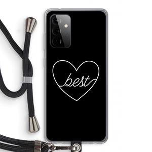 CaseCompany Best heart black: Samsung Galaxy A72 5G Transparant Hoesje met koord