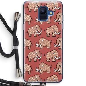 CaseCompany Mammoet: Samsung Galaxy A6 (2018) Transparant Hoesje met koord