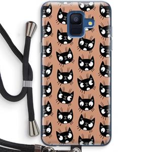 CaseCompany Kat: Samsung Galaxy A6 (2018) Transparant Hoesje met koord