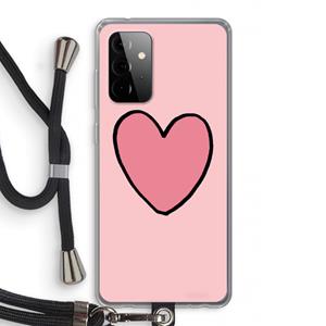 CaseCompany Hartje: Samsung Galaxy A72 5G Transparant Hoesje met koord