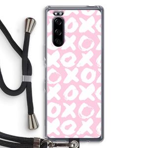 CaseCompany XOXO: Sony Xperia 5 Transparant Hoesje met koord
