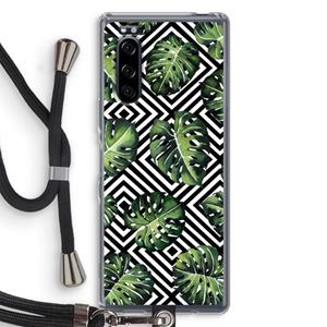 CaseCompany Geometrische jungle: Sony Xperia 5 Transparant Hoesje met koord