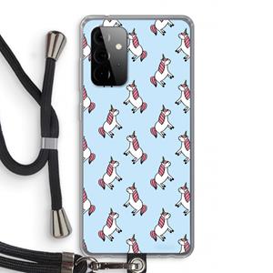 CaseCompany Eenhoorns overal: Samsung Galaxy A72 5G Transparant Hoesje met koord