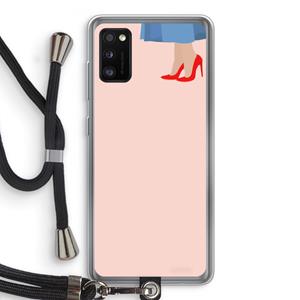 CaseCompany High heels: Samsung Galaxy A41 Transparant Hoesje met koord