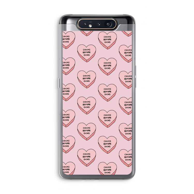 CaseCompany Chicks before dicks: Samsung Galaxy A80 Transparant Hoesje