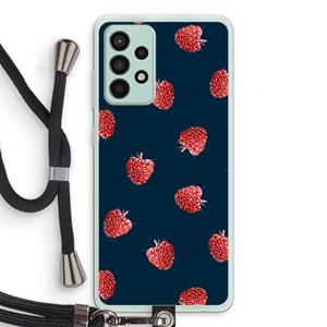 CaseCompany Framboosjes: Samsung Galaxy A52s 5G Transparant Hoesje met koord