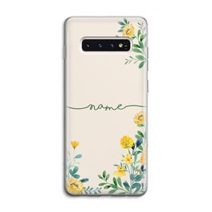 CaseCompany Gele bloemen: Samsung Galaxy S10 4G Transparant Hoesje