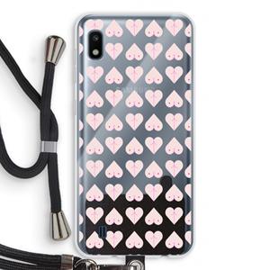 CaseCompany Ass 'n Titties: Samsung Galaxy A10 Transparant Hoesje met koord