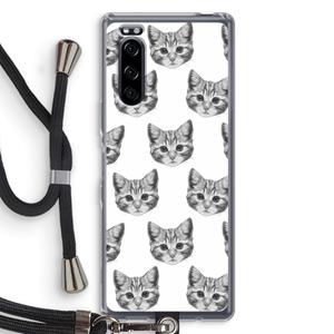 CaseCompany Kitten: Sony Xperia 5 Transparant Hoesje met koord